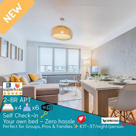 Apartment Matcha - 3 Min Parking, Wi-fi, Nespresso - Spacieux & Serein, Ideal Pros Et Familles - Spacious & Serene, Perfect For Pros & Families *